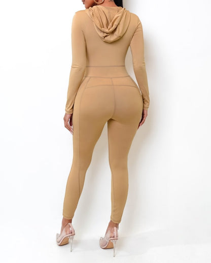 NUDE HOODIE JUMPSUIT